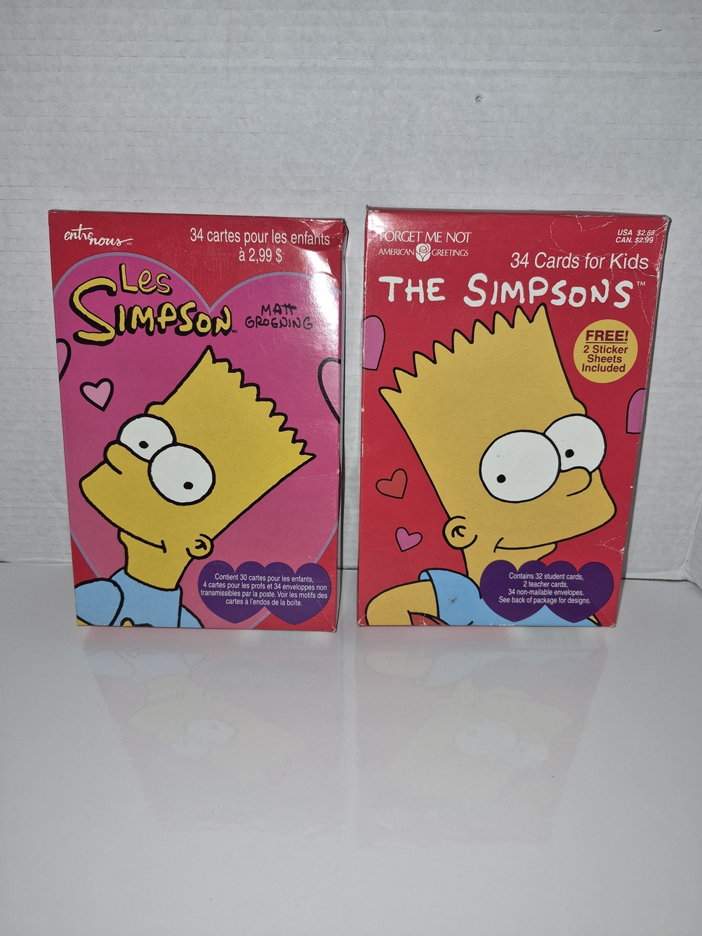 The Simpsons Vintage 1998 Valentines Day Cards Bart Simpson In Box